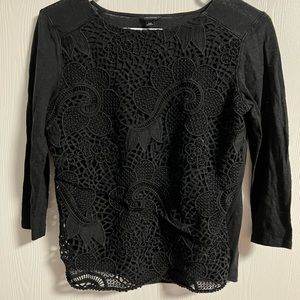 Ann Taylor XS 3/4 Sleeve Lace Top